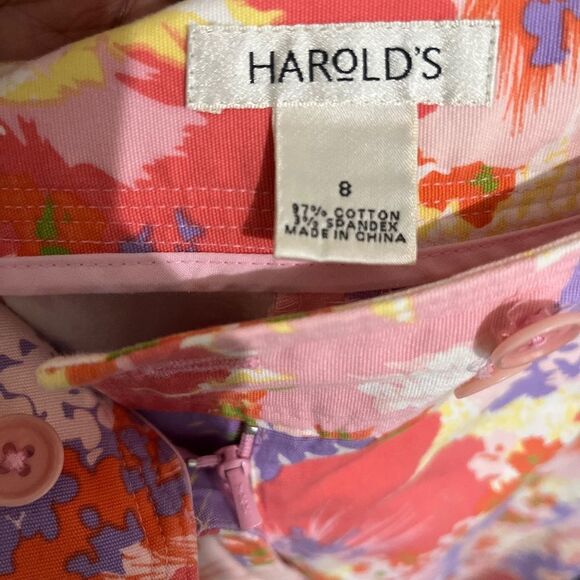 Vintage Harold’s Women’s Vibrant Multi High Rise Floral Print Summer Pants Sz-S - Picture 5 of 6